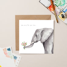 Load image into Gallery viewer, Elephant with Flowers card - lil wabbit