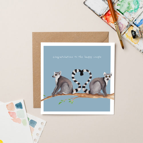 Happy Lemur Card - lil wabbit