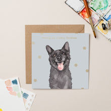 Load image into Gallery viewer, StreetVet Alfie Christmas card with Gold Foil - lil wabbit
