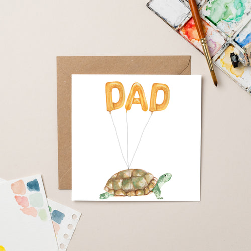 Tortoise Father's Day card - lil wabbit