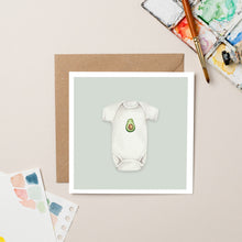 Load image into Gallery viewer, Avocado Baby Grow card - lil wabbit