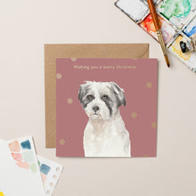 Load image into Gallery viewer, StreetVet Bella Christmas card with Gold Foil - lil wabbit