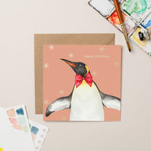 Load image into Gallery viewer, Gold Foil Penguin Christmas Card - lil wabbit