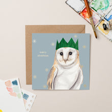 Load image into Gallery viewer, Gold Foil Owl Christmas Card - lil wabbit