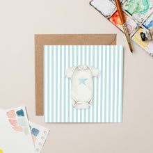 Load image into Gallery viewer, Blue Star Baby Grow card