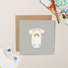Load image into Gallery viewer, Rainbow Baby Grow card - lil wabbit