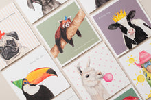 Load image into Gallery viewer, Llama with Bubblegum card - lil wabbit