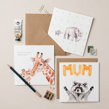 Load image into Gallery viewer, Baby and Parent Elephant card - lil wabbit