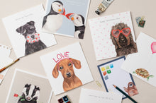 Load image into Gallery viewer, Schnauzer with Heart Beard card - lil wabbit