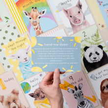 Load image into Gallery viewer, Hand-Me-Down Baby Milestone cards - lil wabbit
