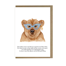 Load image into Gallery viewer, Elton Bear card - lil wabbit