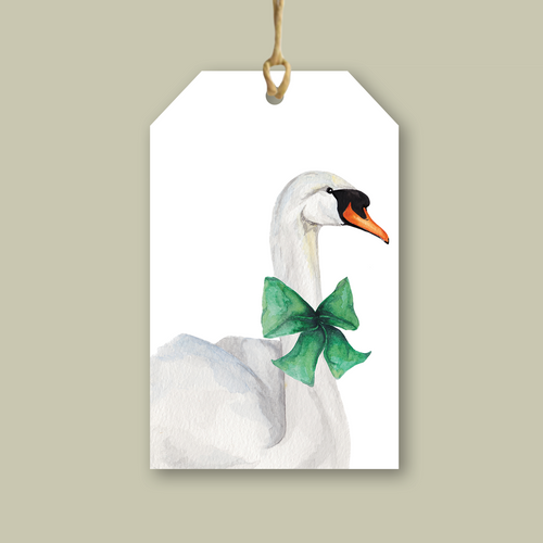 Swan - Christmas Gift Tag - lil wabbit