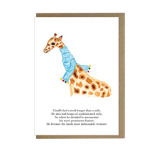 Load image into Gallery viewer, Giraffe in  scarf card - lil wabbit
