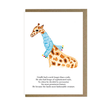 Load image into Gallery viewer, Giraffe in scarf card - lil wabbit
