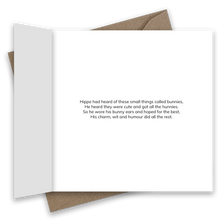Load image into Gallery viewer, Hippo in Bunny Ears card - lil wabbit