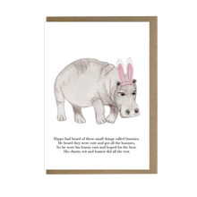 Load image into Gallery viewer, Hippo in bunny ears card - lil wabbit