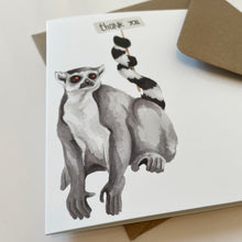 Load image into Gallery viewer, Thank You Lemur card - lil wabbit
