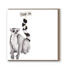 Load image into Gallery viewer, Thank You Lemur card - lil wabbit