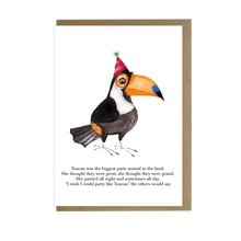 Load image into Gallery viewer, Party Toucan card - lil wabbit
