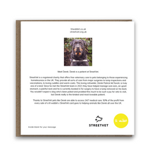 Load image into Gallery viewer, StreetVet Derek Christmas card - lil wabbit