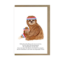 Load image into Gallery viewer, Sloth working out card - lil wabbit
