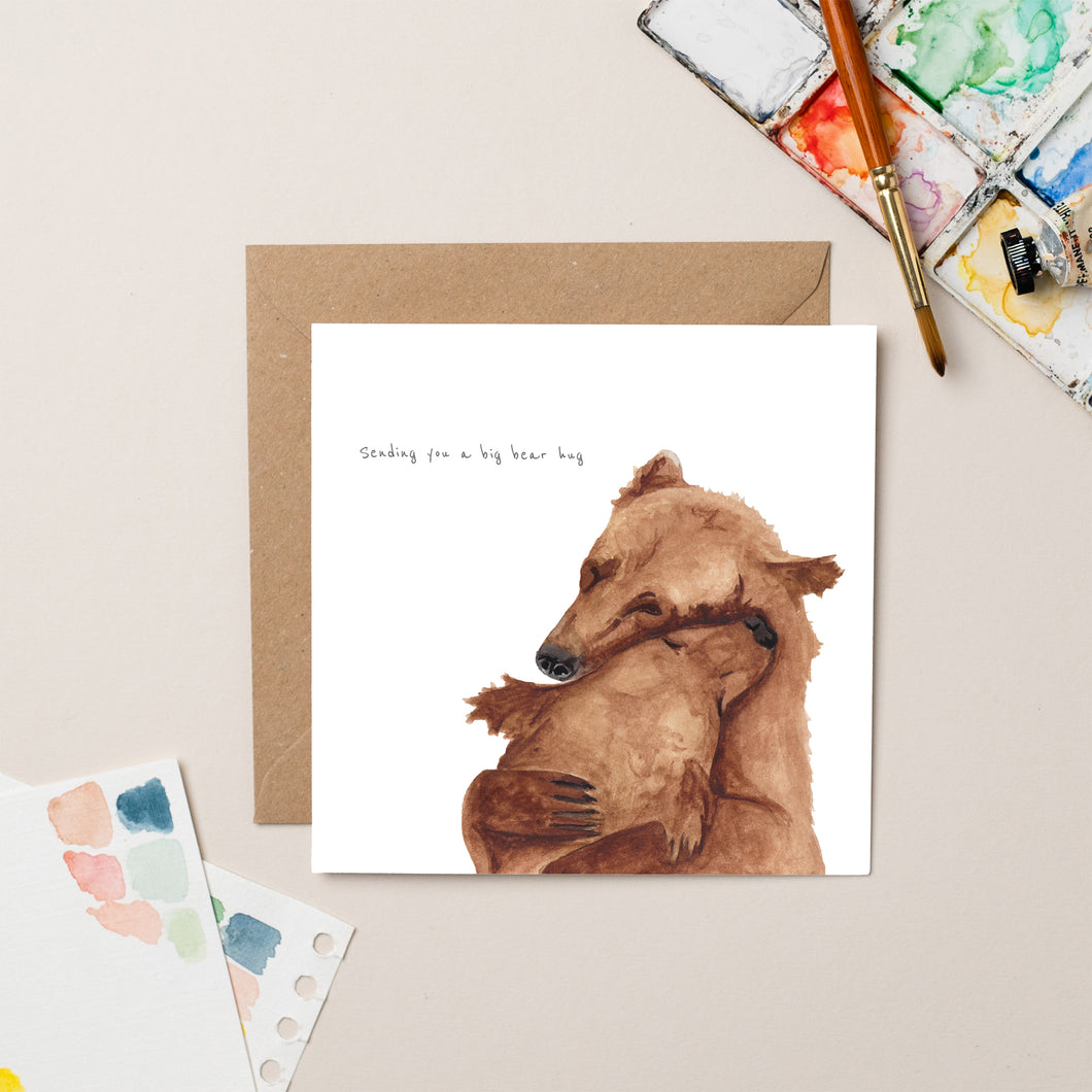 Bear Hug card - Lil wabbit