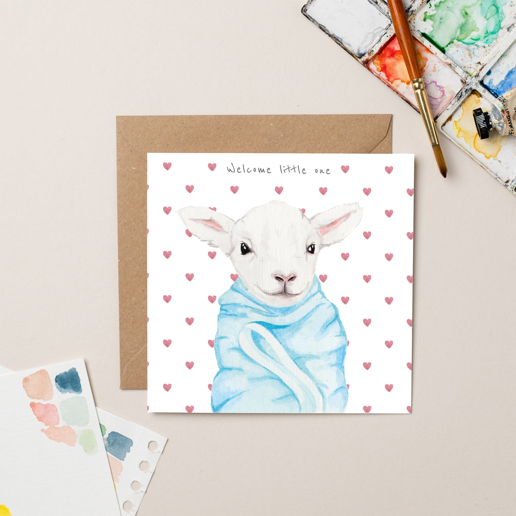 New Baby Card | Baby Lamb Greeting Card - lil wabbit