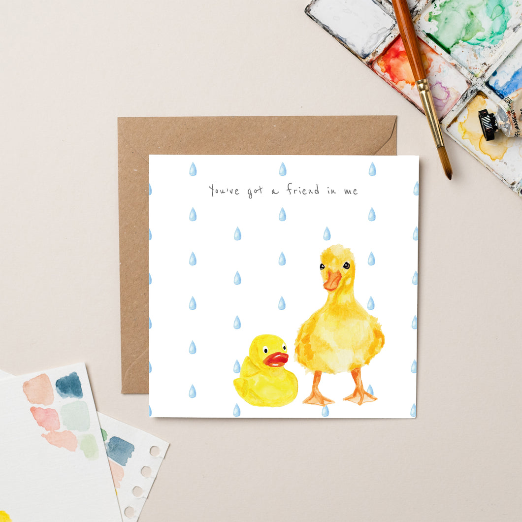 Duck with Rubber Duck card - lil wabbit