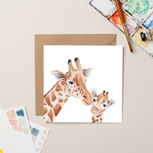 Load image into Gallery viewer, Baby and Parent Giraffe card - lil wabbit
