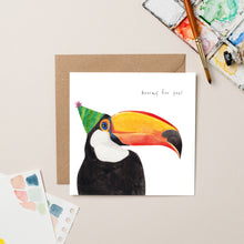 Load image into Gallery viewer, Party Toucan card - lil wabbit
