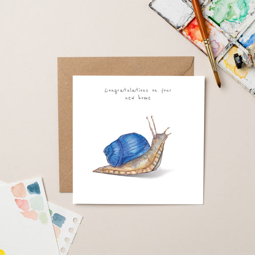 Snail New Home card - lil wabbit