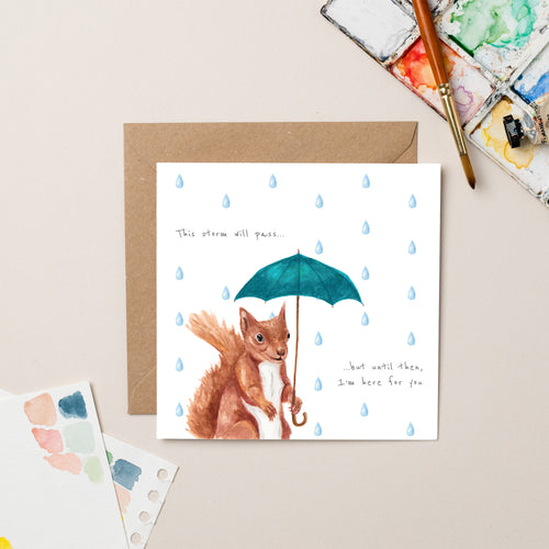 Squirrel with an Umbrella card - lil wabbit