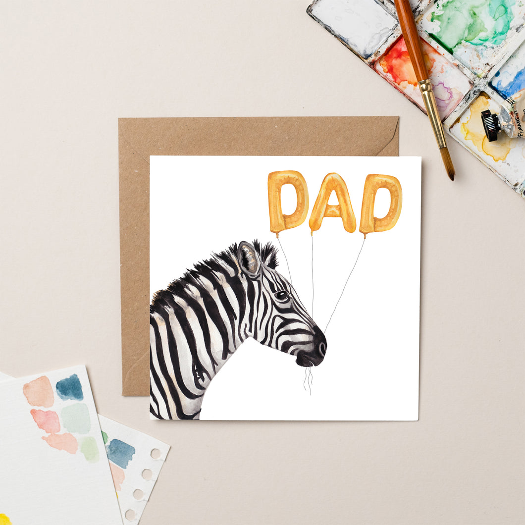 Zebra Father's Day card - lil wabbit