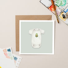 Load image into Gallery viewer, Avocado Baby Grow card - lil wabbit
