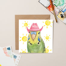 Load image into Gallery viewer, Cowboy Bird Card - lil wabbit
