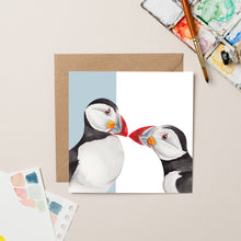 Load image into Gallery viewer, Puffin Love Birds card - lil wabbit
