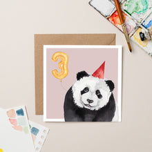 Load image into Gallery viewer, Panda 3rd Birthday card - lil wabbit
