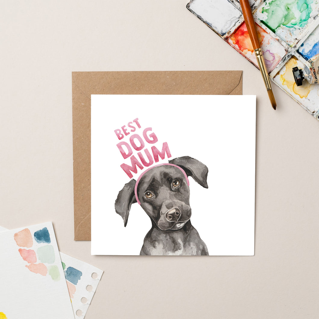 Best Dog Mum card - Lil wabbit