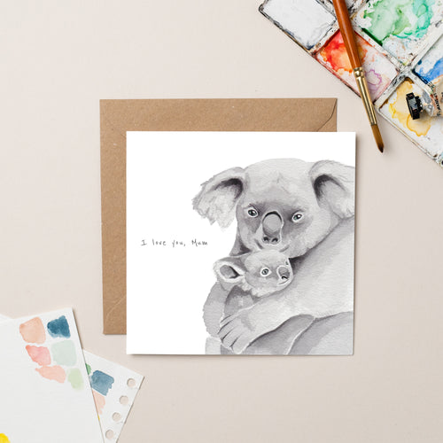 I love you, Mum Koala card - lil wabbit