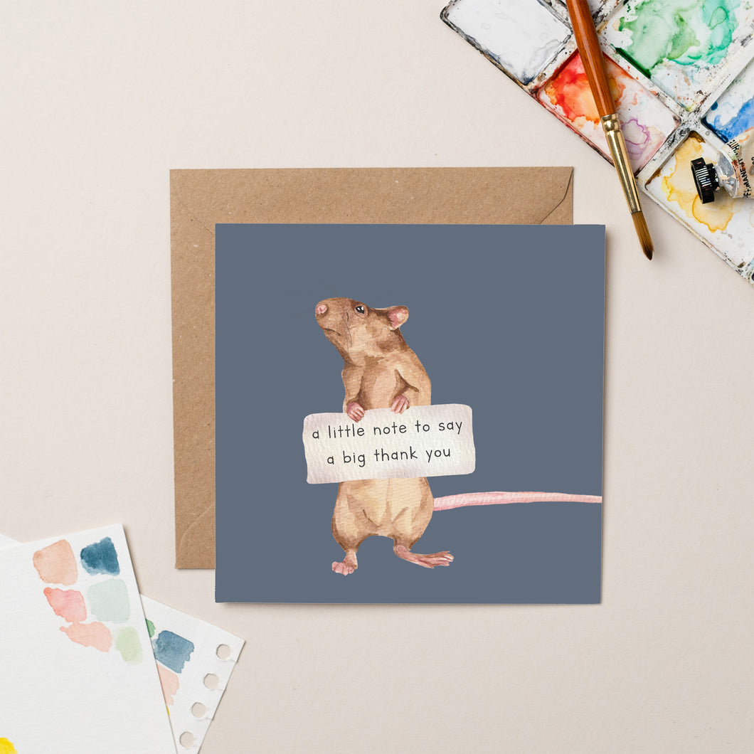 Mouse Thank You card - lil wabbit