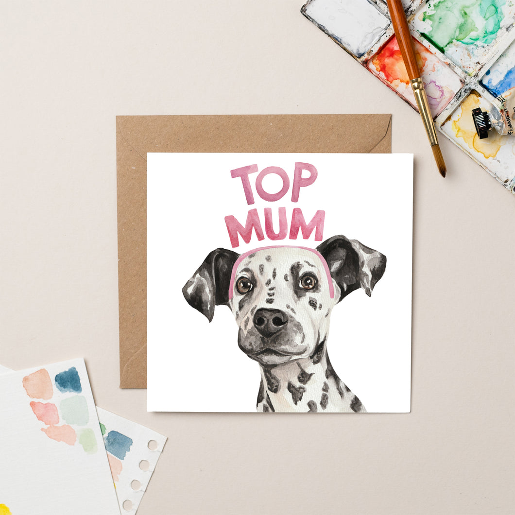 Dalmatian Top Mum card - lil wabbit