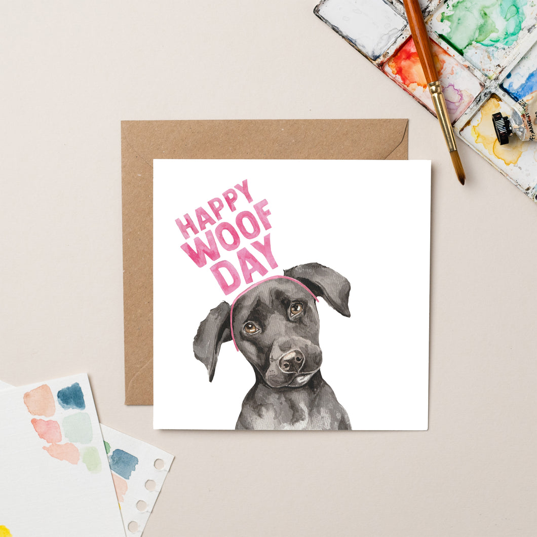 Puppy Happy Woofday card - lil wabbit