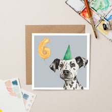 Load image into Gallery viewer, Dalmatian 6th Birthday card - lil wabbit
