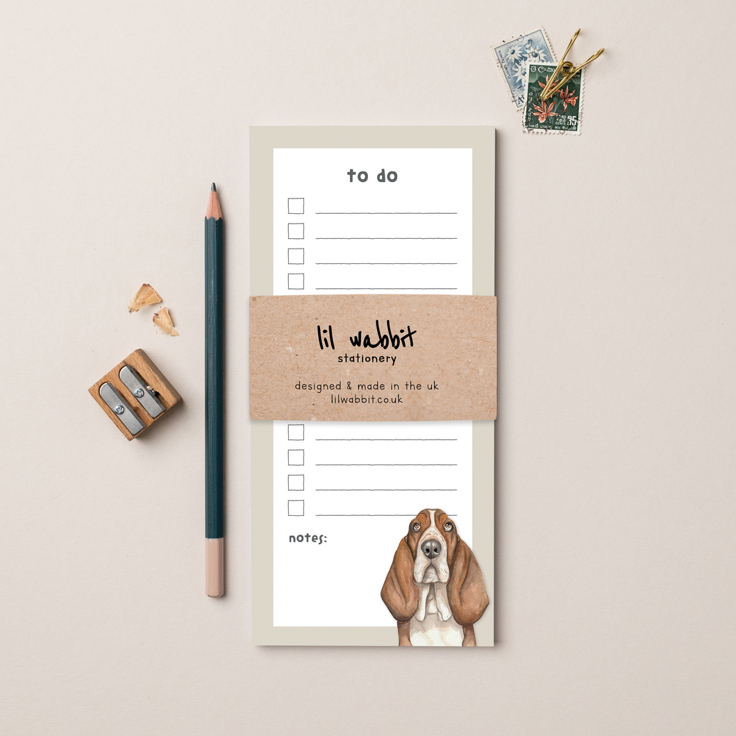 Basset Hound To Do List Pad