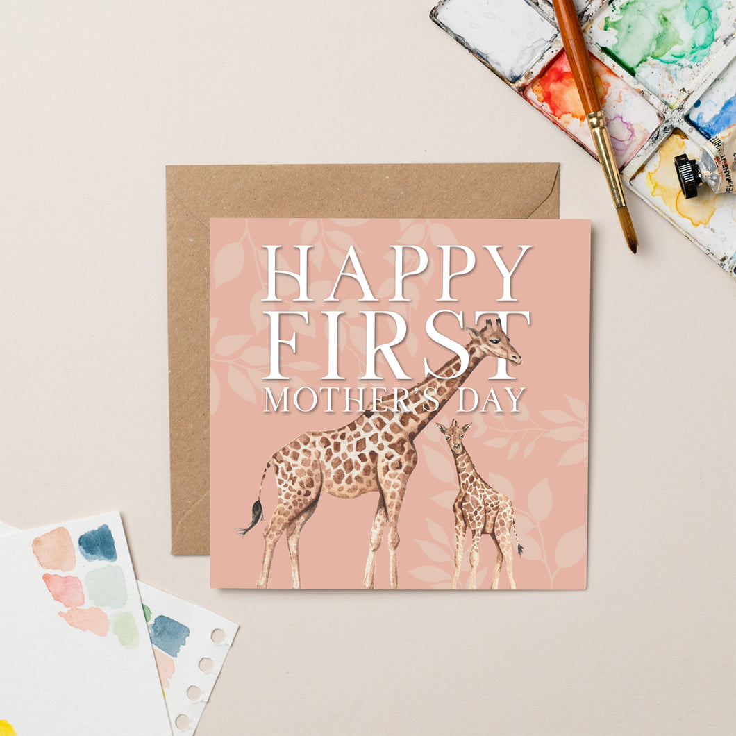 Giraffe First Mother's Day card