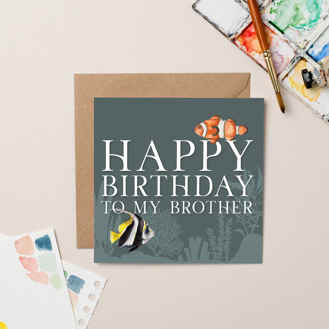 Fish Happy Birthday Brother card