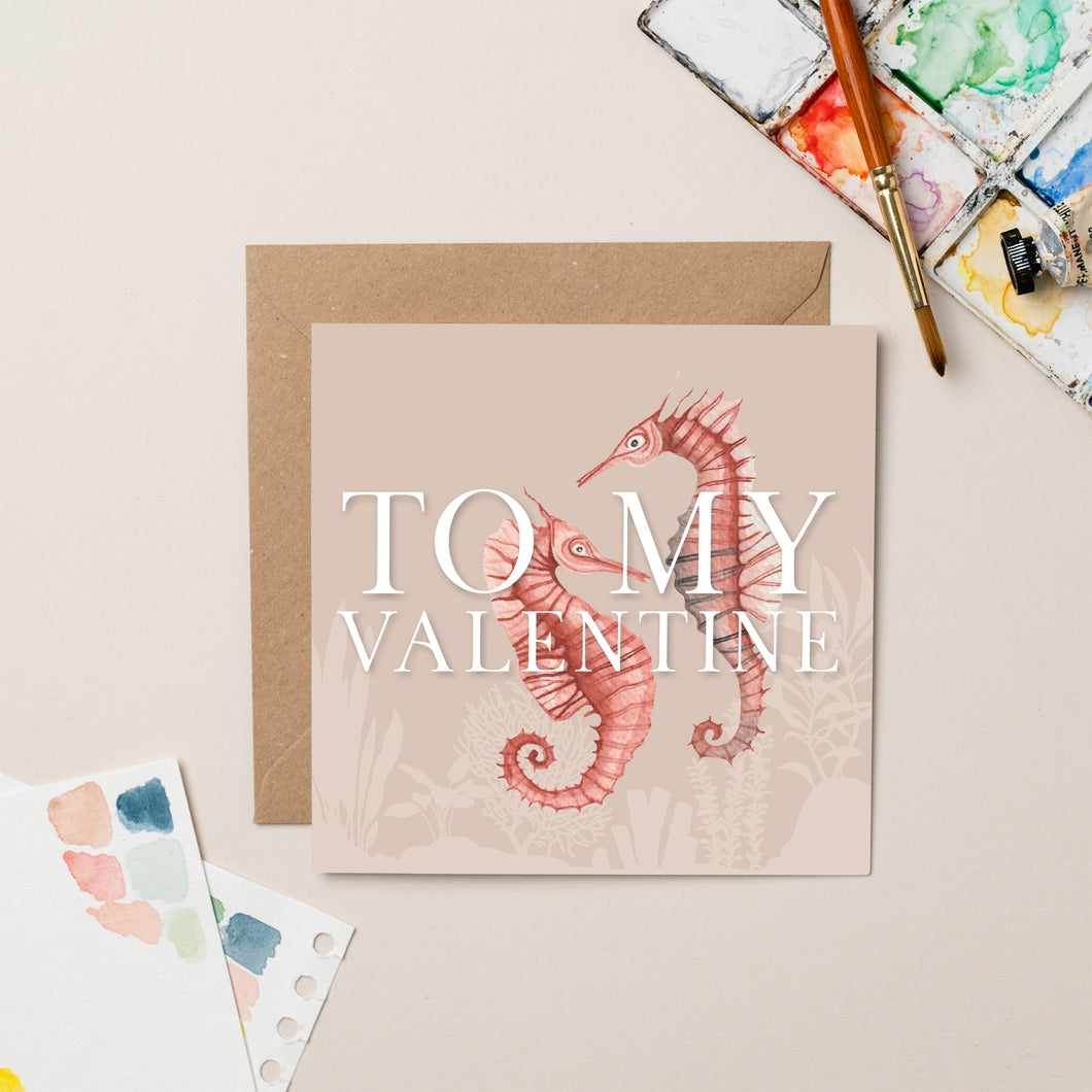 Seahorse Valentine's Day card