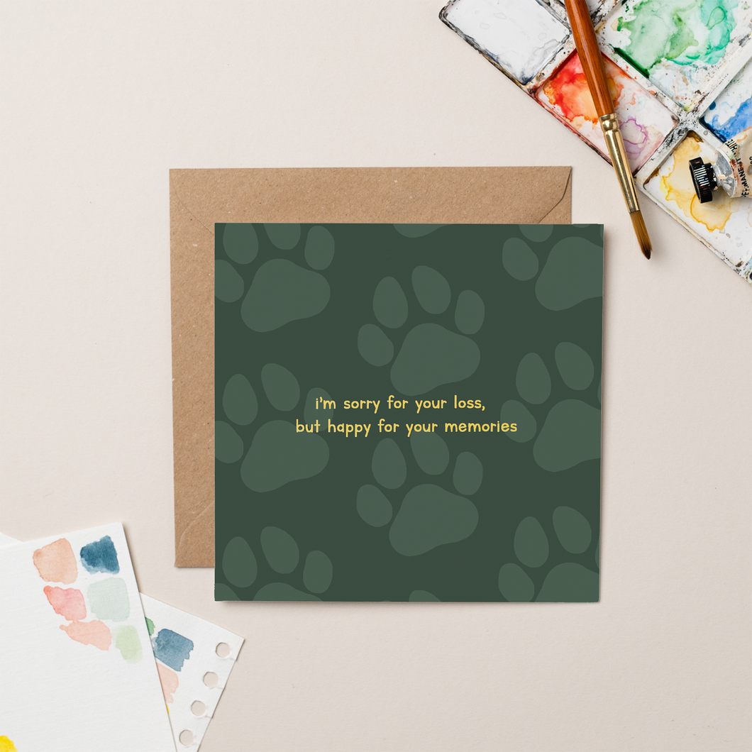 Pet Loss card with Gold Foil