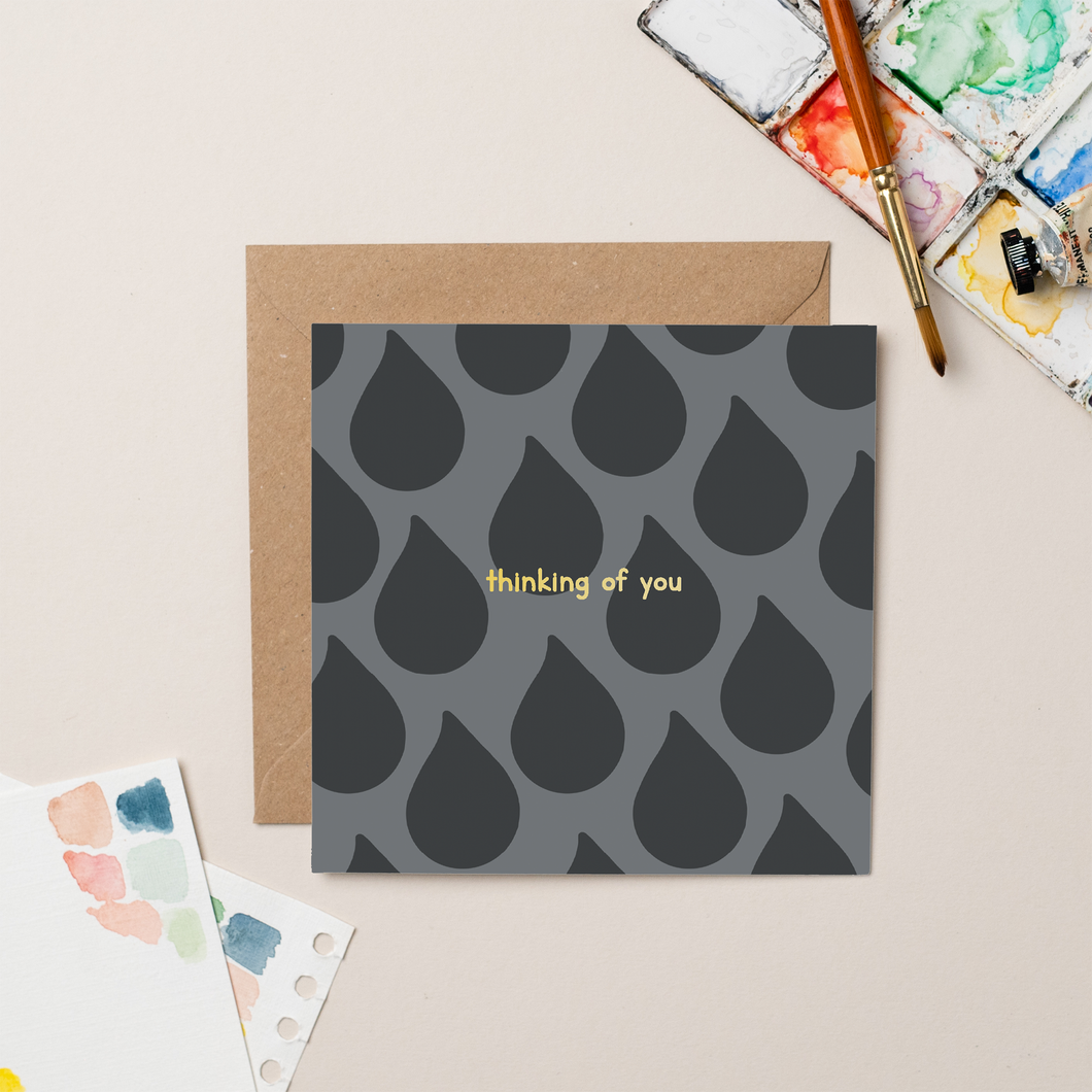 Thinking of You card with Gold Foil