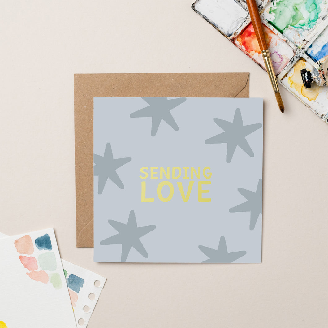 Sending Love card with Gold Foil